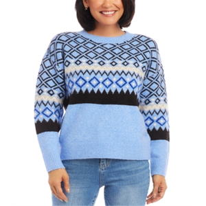 Maglione Vintage Casual da Donna Karen Kane in Jacquard Blu Navy con Logo Frontale e Decorazione a Bottoni per la Stagione Autunno/Inverno - Product Image 4