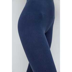 Leggings Deportivos Elásticos Acanalados Azul Marino, Opciones de Cintura Alta y Baja, Talla XL, Sexy, Casual, Push-Up, para Primavera e Invierno, Spandex, Chifón - Product Image 5