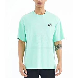 Dernier design T-shirt à épaules tombantes de couleur unie pour hommes T-shirt à épaules tombantes pour hommes, durable et à séchage rapide - Product Image 1