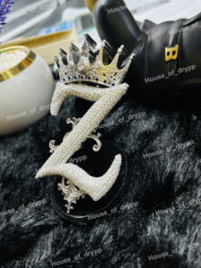 Pendentif Lettre Z Couronne en Moissanite Givrée, Collier Statement Hip Hop Bling, Bijou Initial Personnalisé en Argent 925 Plaqué Rhodium, pour Soirée - Product Image 6