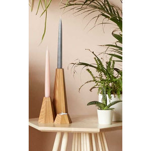 Bougeoir en bois naturel Design vintage Bougeoir en bois de forme personnalisée Chandelier Table à manger Bougeoir - Product Image 3