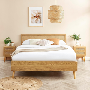 إطار سرير خشبي حديث بحجم كوين مع تخزين في الرأس، تصميم متين لغرفة النوم، خدمة تصنيع حسب الطلب - Product Image 4