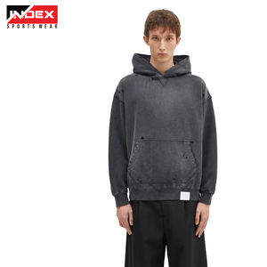 Sudadera con capucha Fabricante Diseñador Personalizado Algodón de alta calidad French Terry Vintage Sudaderas con capucha desgastadas Lavado ácido Sudaderas con cremallera para hombres - Product Image 2