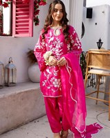 Sari Salwar Saree Katun Rayon Sutra Desain Khusus + Blus Berkualitas Tinggi Anti Kusut Panjang Lantai Pakaian Kasual Wanita 2024