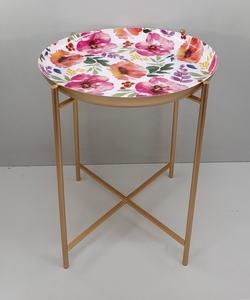 Impresionante calcomanía de mesa lateral de forma redonda de Metal de hierro con acabado esmaltado para sala de estar muebles decorativos mesa de centro hecha a mano - Product Image 4