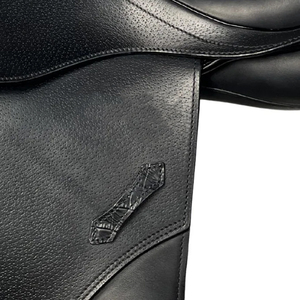 Selle de saut Matalan pour cheval, double selle profonde, adhérence équilibrée pour l'entraînement au saut d'obstacles, en cuir, avec arceau en bois, noire - Product Image 4