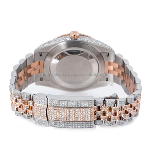 Reloj de pulsera de rapero de lujo de acero inoxidable Buss Down, probador de diamantes de paso de forma cuadrada, reloj de diamantes cultivados en laboratorio VVS Iced Out - Product Image 3