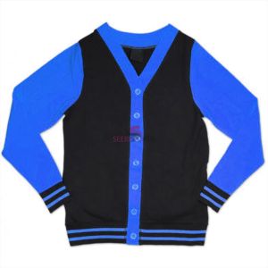 Custom Vintage College Letterman <b>Cardigan</b> Knitted Sweater Open-Front Embroidered Patch - Product Image 2