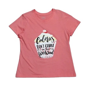 Hauts tricotés wonens t-shirt tricoté 100% coton dames personnalisé imprimé 100% coton doux t-shirt oem fabriqué en inde - Product Image 1