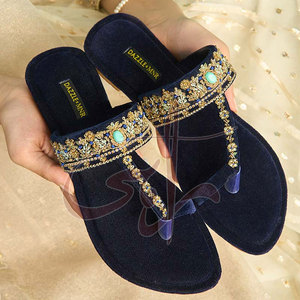 รองเท้าแตะผู้หญิง Kolhapuri แบบสั่งทำพิเศษ ลดราคาสุดฮอต พื้นรองเท้าหนังแท้ แฟชั่นทันสมัย น้ำหนักเบา กันน้ำ - Product Image 2