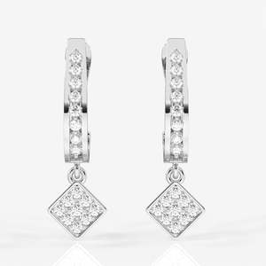 Aros Elegantes de Oro de 9k con Moissanita Diamond Dew - Product Image 5