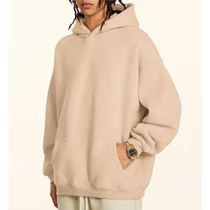 เสื้อฮู้ดแบบสวมหัวโอเวอร์ไซซ์ผ้าคอตตอน100% ฟอกสีกันแดดผ้าเช็ดคราบกรดแบบวินเทจปักลายแบบไม่มีความสุขในฤดูหนาวออกแบบได้ตามต้องการ - Product Image 4