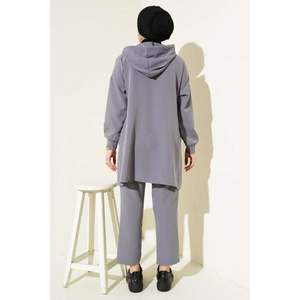 Costume gris à double boutonnage avec volants et fermeture éclair, tailles M-2XL TR - Product Image 3