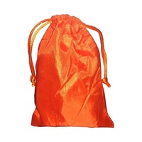 Maat Commercieel Gebruik Oranje Kleur Pull String Sluiting Polyester Taft Stof Trekkoord Tas Voor Promotie