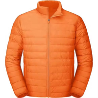 Chaqueta de Invierno Acolchada para Hombre, con Cierre, Cuello Alto, Mangas Largas, Diseño Casual con Logotipo Personalizado en la Parte Delantera, Acabado Sólido y Transpirable
