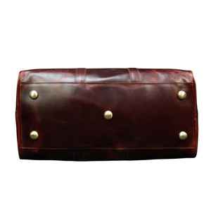 Men's Vintage Genuine Leather Duffel Bag with <b>Shoe</b> <b>Storage</b> Compartment and Zipper Closure Wholesale Travel Bags - Product Image 2