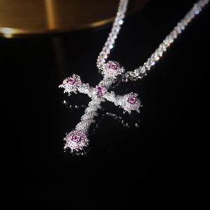 Hot Sale 925 Silver 18K White Gold Plated VVS Moissanite Iced Out Diamond <b>Cross</b> Pendant For Men & Women - Product Image 4