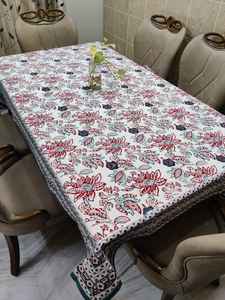 Nouveau modèle nappe de salle à manger couverture mariage coton bloc à la main imprimé fabrication couverture florale pour Restaurant cuisine - Product Image 3