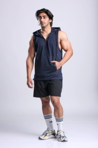 เสื้อฮู้ดออกกำลังกายแบบไม่มีแขนสำหรับผู้ชาย ออกแบบมาเพื่อการฝึกซ้อม ฟิตเนส และเพาะกาย - Product Image 5