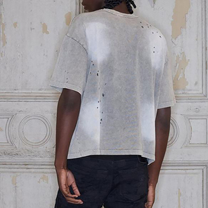 เสื้อเชิ้ตผ้าฝ้าย230GSM โอเวอร์ไซส์สำหรับผู้ชายผ้าคอตตอน OEM/ODM ขนาด100% ทรงหลวมพอดีกับหน้าจอออกแบบโลโก้สีซีดจาง - Product Image 2