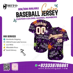 Venta al por mayor en blanco béisbol Jersey camiseta bordado Logo nombre béisbol desgaste hombres sublimación personalizado béisbol Jersey cuello en V - Product Image 2
