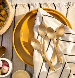 Cuillères en laiton écologiques en gros, artisanat, poli miroir doré, prix bas pour les cadeaux - Product Image 1