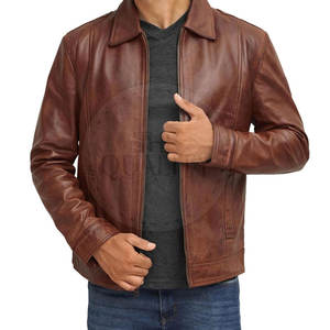 Veste d'hiver en cuir à col montant avec logo personnalisé de haute qualité Respirante Écologique pour hommes - Product Image 1