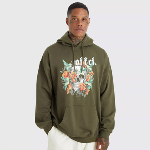 Vente en gros 2025 Design de haute qualité imprimé multicolore Basics personnalisés, sweat à capuche en coton mélangé hommes sweats à capuche en tissu surdimensionné - Product Image 1