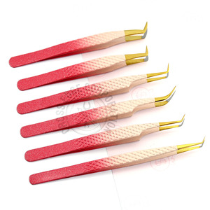 Multi-Function Fiber Tip Lash Tweezers Curved Classic Boot Volume Eyelash Extension Tweezer Lightweight Isolation <b>Tool</b> - Product Image 1