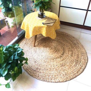 Alfombra de jacinto de agua tejida a mano ecológica acolchada moderna con respaldo de espuma patrón de novedad lavable Natural para decoración del hogar - Product Image 1