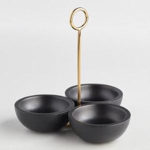 Bol en bois de Noël avec poignées en métal cerf Ustensiles de cuisine en bois naturel et en métal Vaisselle Fruits secs Dates Bol Table ronde - Product Image 5