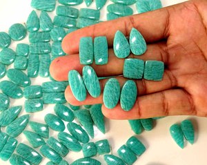 Haute Qualité Naturel Amazonite Quartz Cabochon Paire De Bijoux En Vrac Pierres Précieuses Prix De Gros De L'Inde Fournisseur - Product Image 2