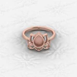 Excelente calidad 925 Plata 6x8mm Oval Semi montaje en blanco ajuste Lotus diseñador anillo para leche materna recuerdo joyería fina para mujer - Product Image 5