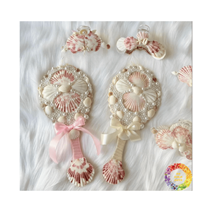 Espejo de tocador Seashell con piedras naturales | Diseño de núcleo de sirena | Espejo compacto de alta calidad al mejor precio para un estilo único - Product Image 2