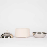 Casserole à fondue au design bohème personnalisé, poignée en acier inoxydable, durable, écologique, extérieur poli en métal, 33 cm
