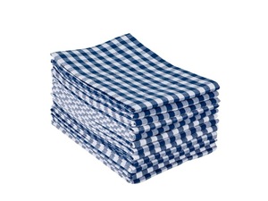 ผ้าขนหนูคอตตอนลายทางสำหรับห้องครัวผ้าคอตตอน100% แห้งเร็วและยั่งยืนสำหรับใช้ในบ้านเทคนิคการทอลายตารางสีฟ้า - Product Image 2