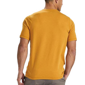 Color amarillo cuello redondo manga corta ropa de hombre camisetas de algodón de alta calidad transpirable Slim Fitness Streetwear hombre Camiseta - Product Image 3