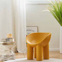 Fauteuil Lounge Nordique à Pieds d'Éléphant, Canapé Simple Minimaliste Tendance, Housse en Coton Durable et Écologique, Idéal pour l'Extérieur et la Chambre à Coucher, Relaxation