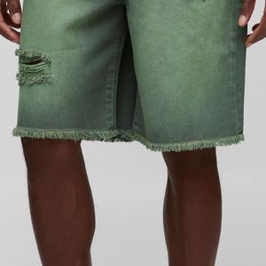 Short en jean déchiré décontracté pour homme, coupe classique et décontractée, fermeture boutonnée, extensible, confortable et respirant, 2026 - Product Image 4