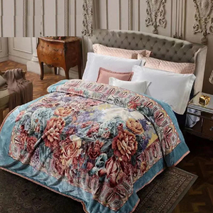 Giường đôi bán buôn siêu mềm tùy chỉnh thẻ màu dày mùa đông nhung lông cừu chồn và <span class=keywords><strong>Sherpa</strong></span> chăn - Product Image 1