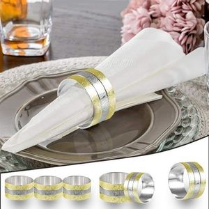 Servilletero Decoración de cena servilletero metal Forma de hoja Servilletero de metal Oro Anillo de servilleta para Navidad Boda Cena Fiestas - Product Image 1