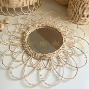 Espejo de ratán de diseño moderno personalizable de calidad superior hecho a mano con materiales naturales para decoración del hogar - Product Image 4