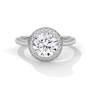 2.0ct Round Brilliant Cut CZ Halo <b>Solitaire</b> <b>Ring</b> 925 Sterling <b>Silver</b> Engagement Band - Product Image 1
