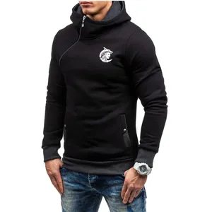 Ropa de hombre Sudaderas para hombre Camisa con capucha Pullover Nuevo en otoño Invierno Casual Sudadera con capucha Cremallera diagonal Impreso Moda Tops - Product Image 1