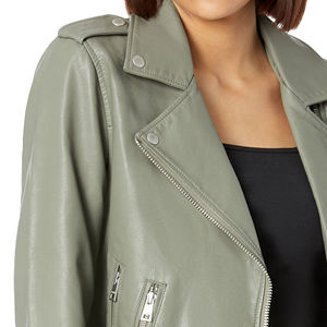 Chaqueta de cuero para mujer de último diseño personalizado con cuello levantado transpirable y de moda para el logotipo de invierno personalizado - Product Image 3