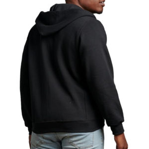 Fermeture à glissière noire 100% coton sweats à capuche pour hommes Logo personnalisé impression sweats à capuche en coton broderie personnalisée de haute qualité - Product Image 2