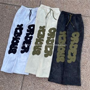 Parches bordados, chándal con cremallera, chándal de lavado ácido de algodón, pantalones de chándal acampanados de carga y conjuntos de Sudadera con capucha - Product Image 4