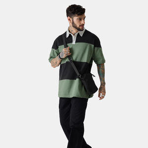 Venta al por mayor personalizado 100% algodón rayas diseño Polos manga corta con logotipo personalizado bordado hombres polos Camisetas - Product Image 2