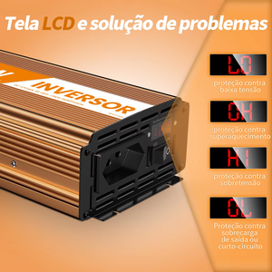 Convertisseur Onduleur HOULI 12V-110V pour Voiture/Camping-car/Maison, Alimentation Solaire 1000W-2000W 24V-48V-60V-72V, Onde Sinusoïdale Pure 12V-220V - Product Image 2