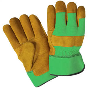 Gréeur canadien de haute qualité gants de sécurité en cuir de vachette robuste en cuir fendu confortable doux tricoté travail main bras Protection - Product Image 3